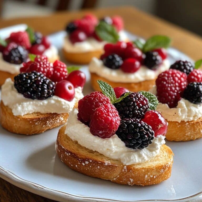 Crostini de Ricotta Batida y Bayas