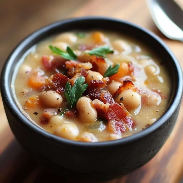 Receta de Sopa de Frijoles Blancos con Tocino para Cenas Acogedoras