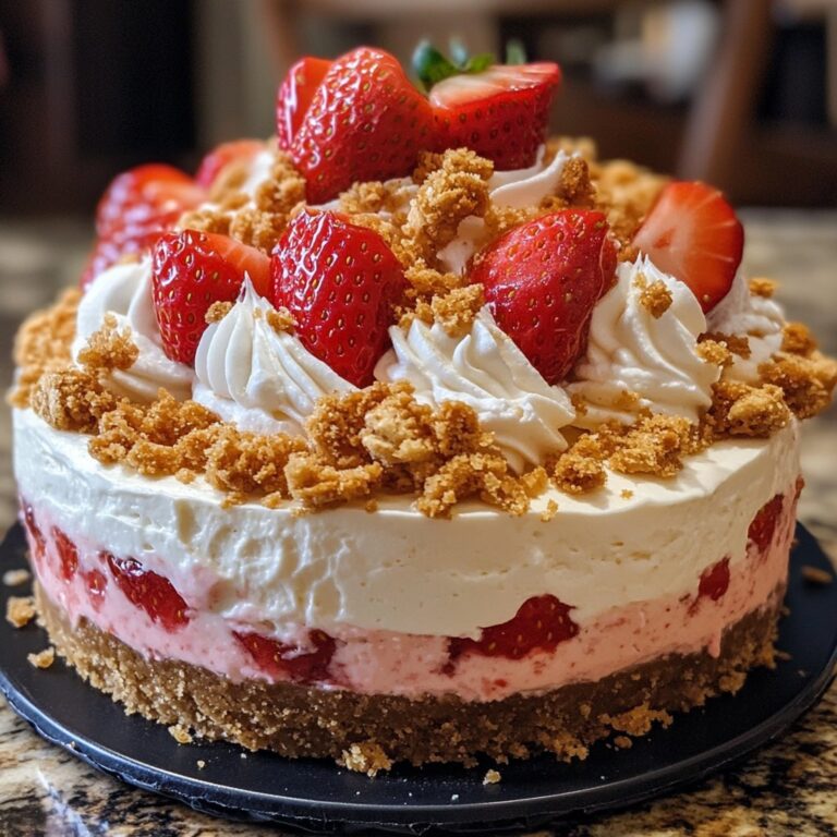 Receta de tarta de queso con crujiente de fresa