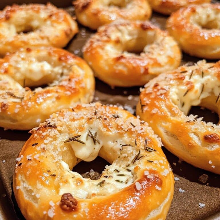 Pretzels de romero y parmesano rellenos de mozzarella