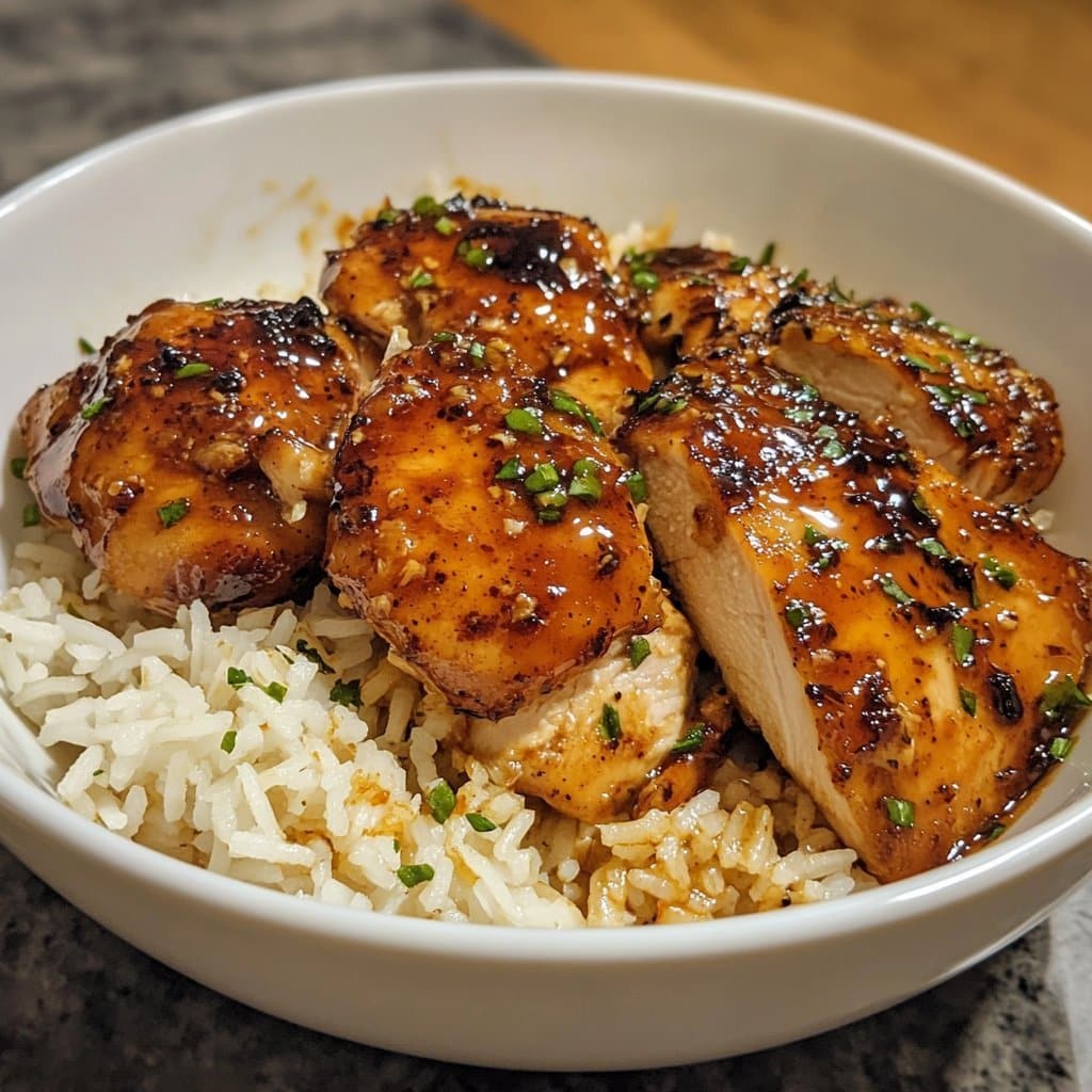 Receta de Pollo con Chipotle y Miel con Arroz