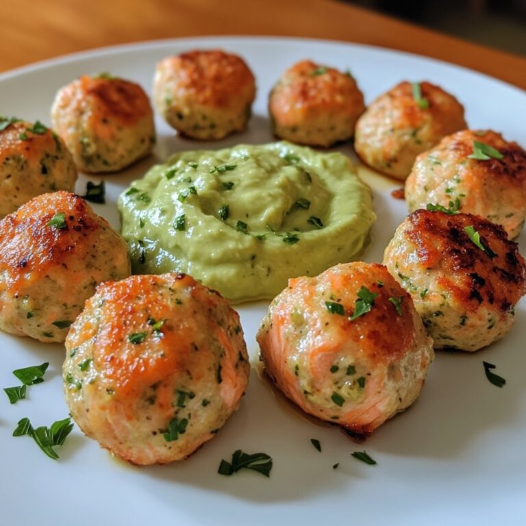 Albóndigas de salmón al horno con salsa de aguacate Receta