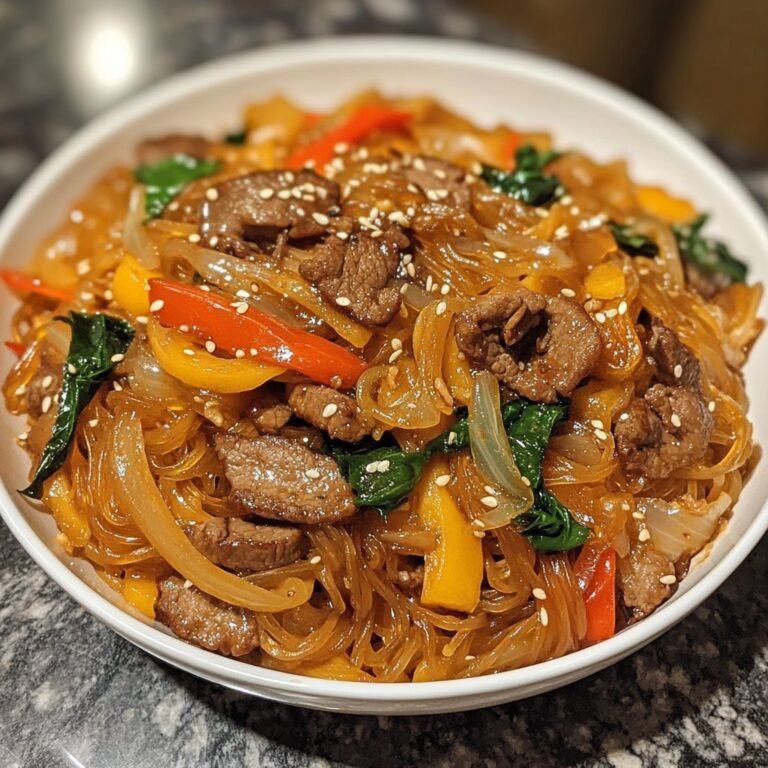 Receta auténtica de fideos Japchae coreanos