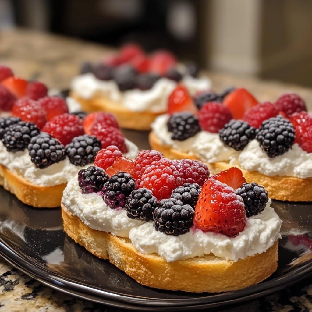 Crostini de Ricotta Batida y Berries