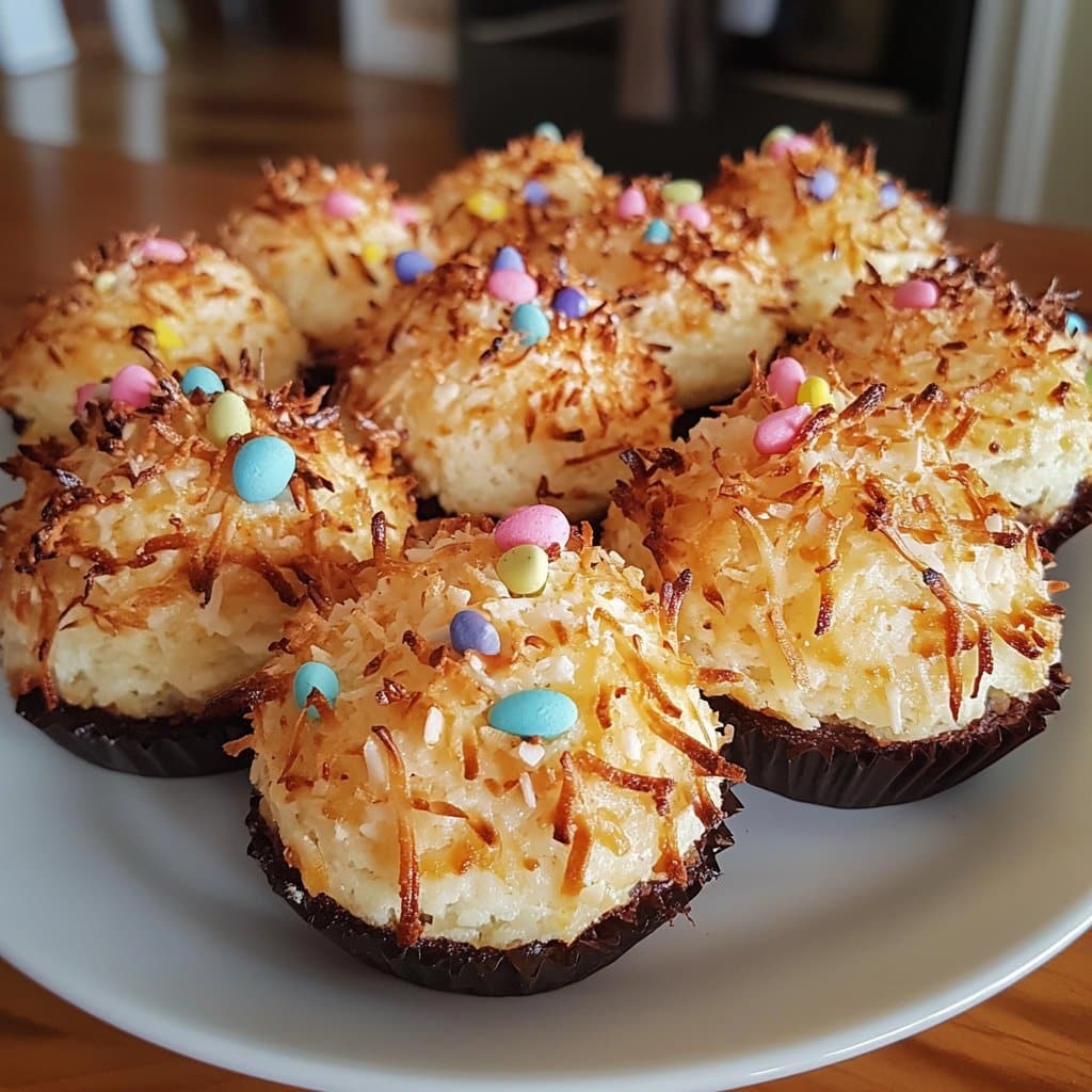Nidos de Pascua de Macarrones de Coco