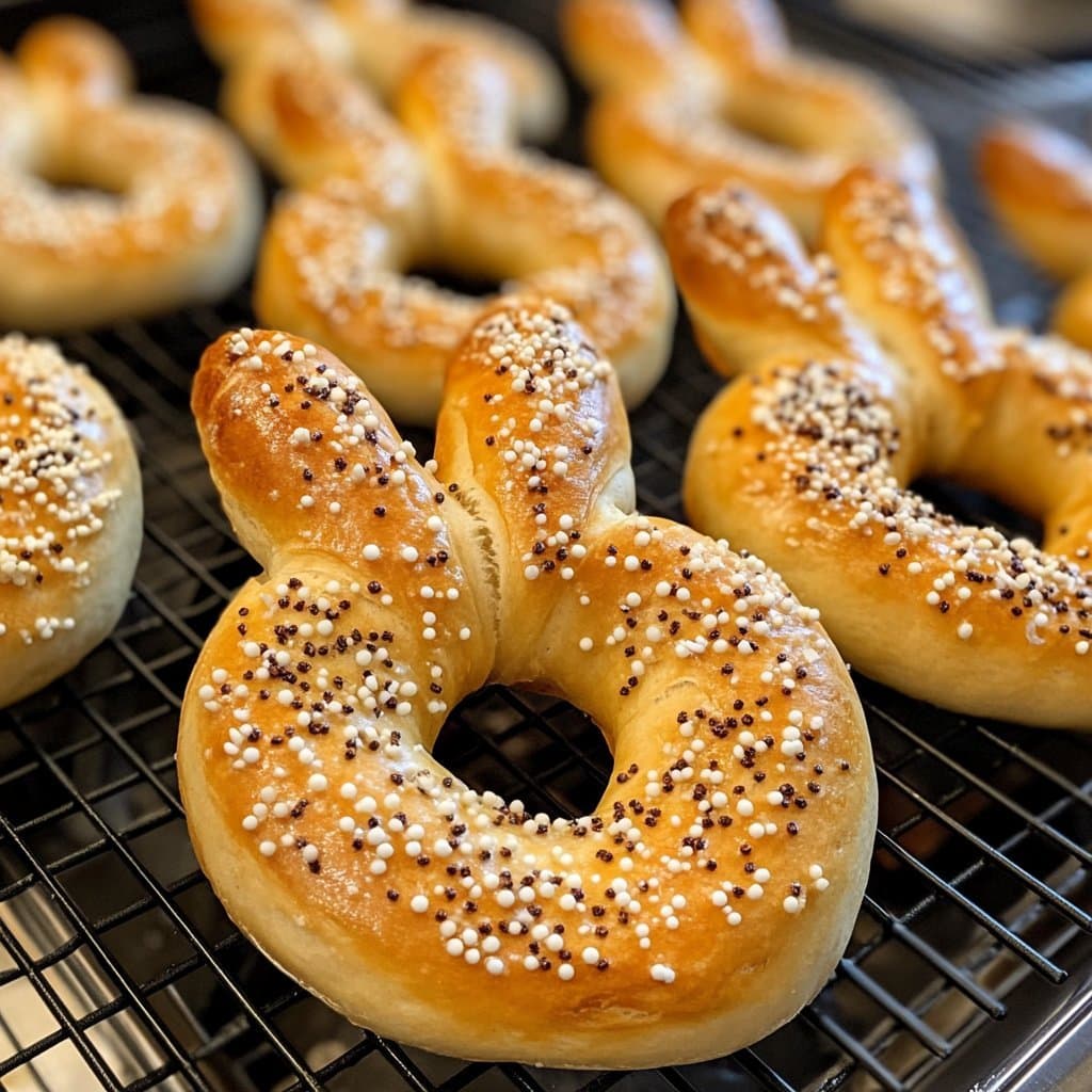 Pretzels suaves en forma de conejo