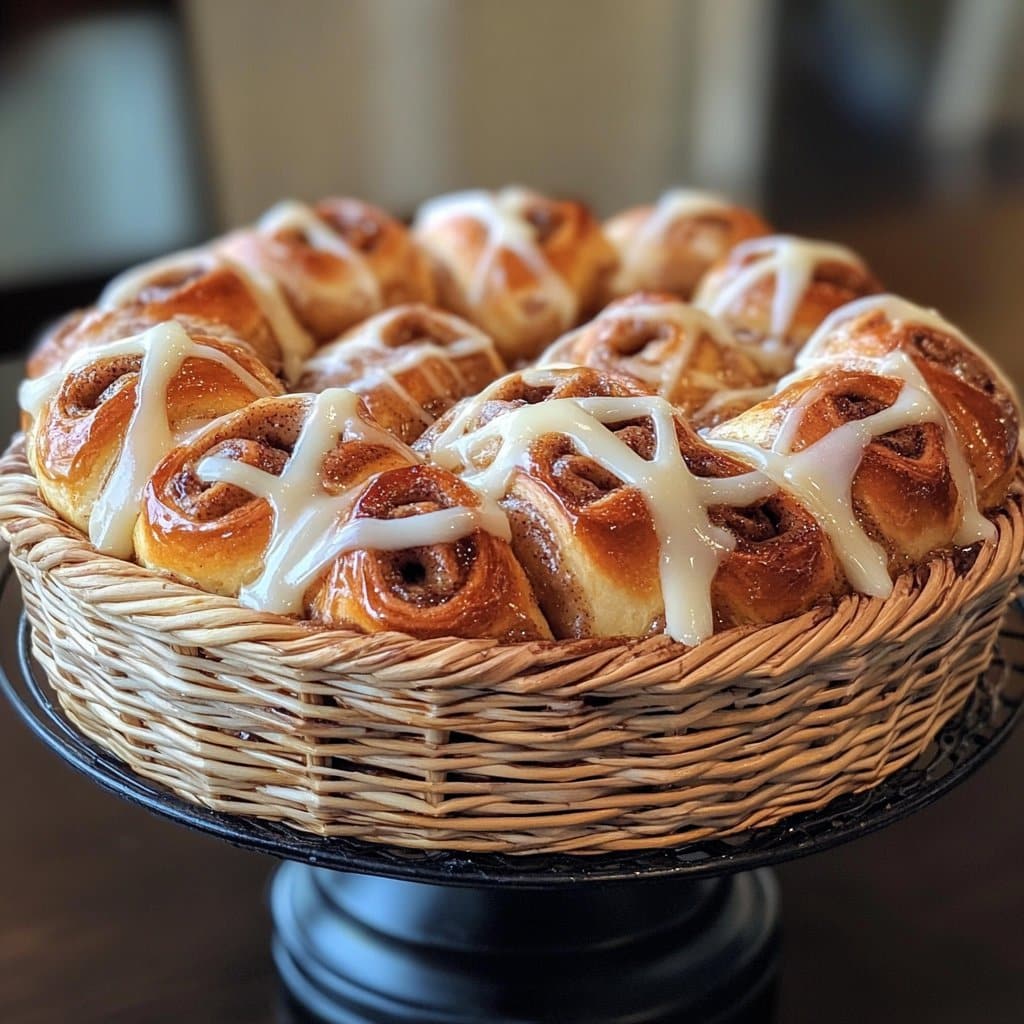 Rollos de canela de cesta de Pascua