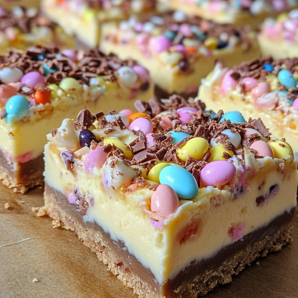 Barras de tarta de queso con huevo de Pascua: delicioso postre primaveral