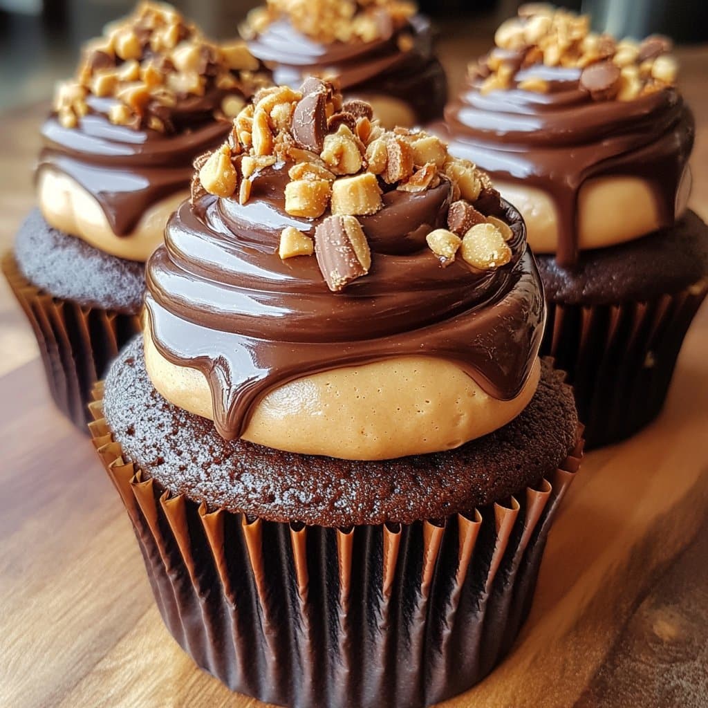 Receta de Cupcakes de Lava de Taza de Mantequilla de Maní
