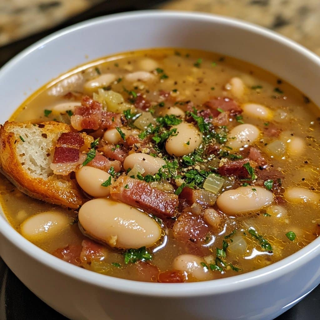 Sopa de Tocino y Frijoles Blancos: Un Placer Sustancioso