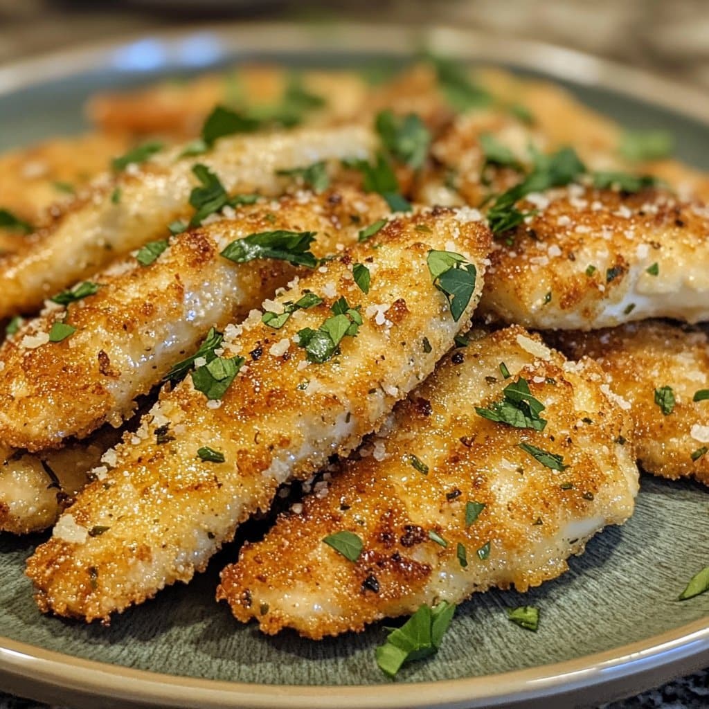 Receta de Tiras de Pollo con Ajo y Parmesano – Deliciosas y Fáciles
