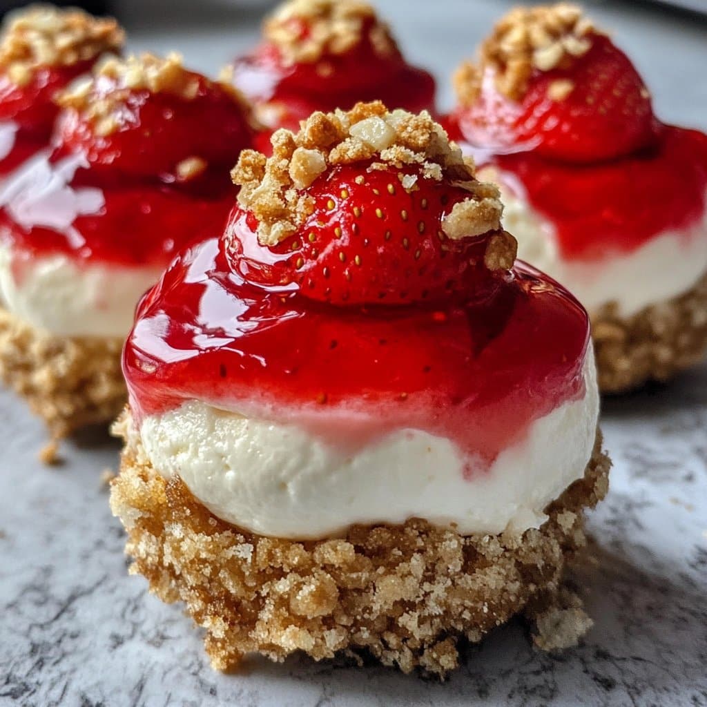 Receta de Bocados de Cheesecake Crujiente de Fresa