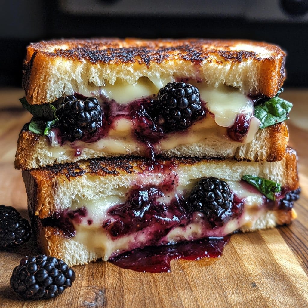 Receta de sándwich a la parrilla de queso Brie con balsámico y zarzamora