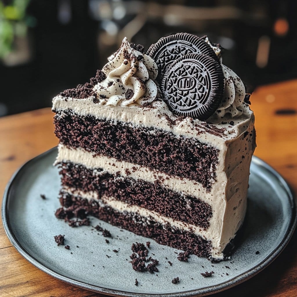 Receta de Pastel de Terciopelo Negro con Glaseado de Oreo