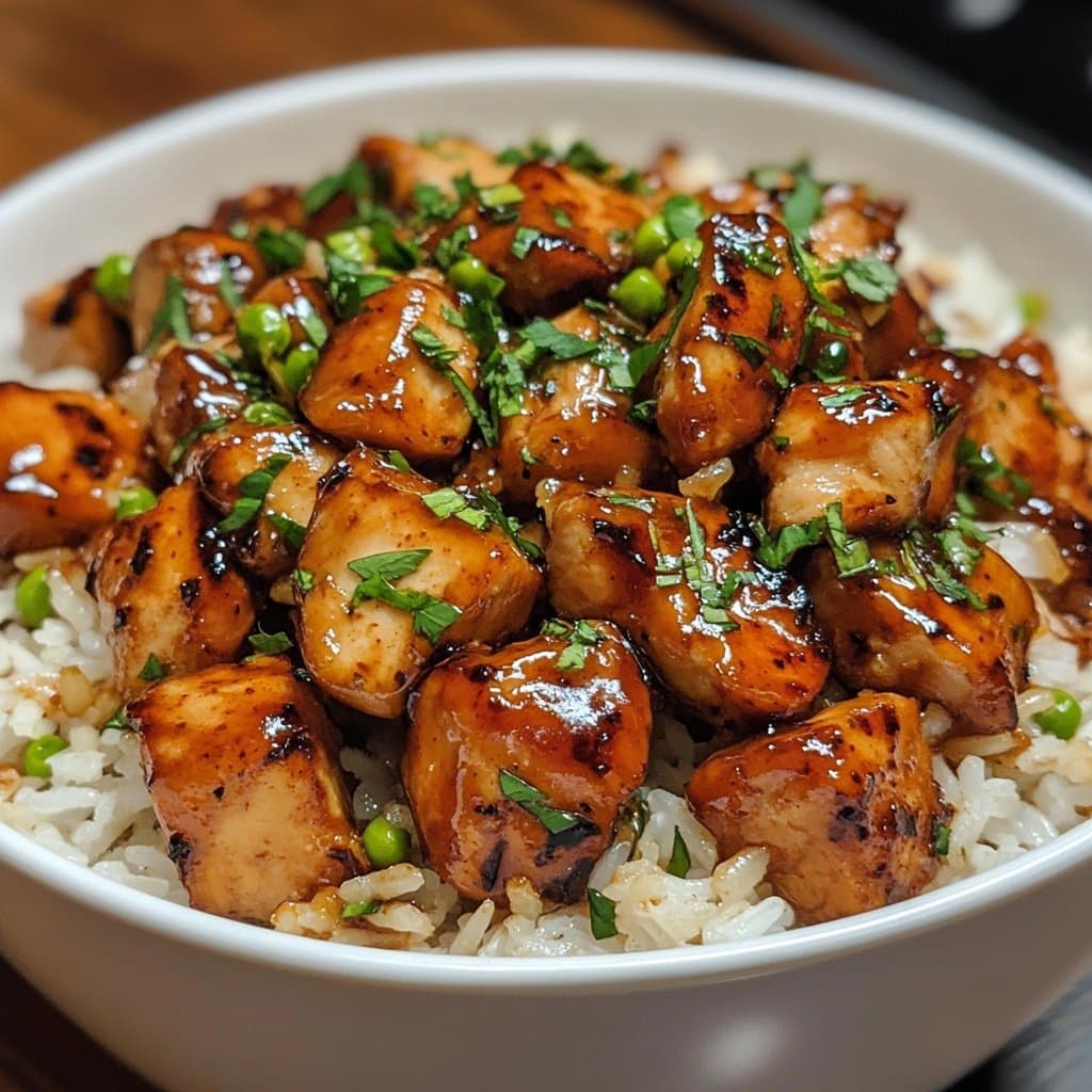 Receta de Pollo con Chipotle y Miel con Arroz