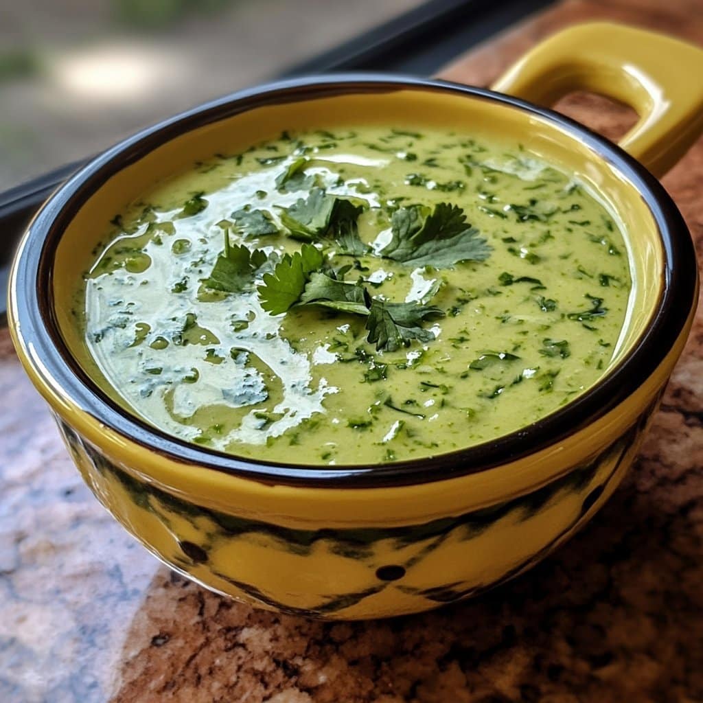 Receta de salsa cremosa de ajo, lima y cilantro