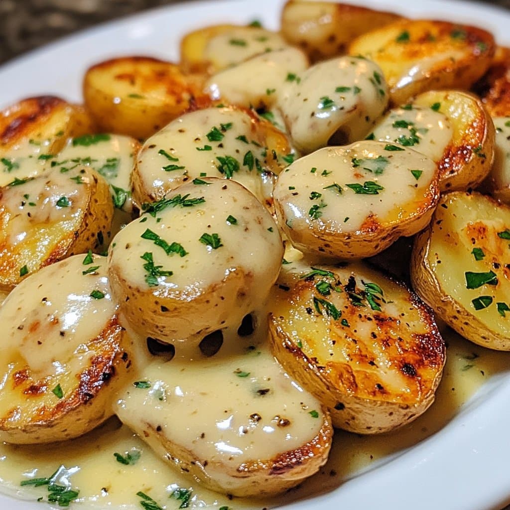 Receta de Papas Baby con Salsa Cremosa de Ajo