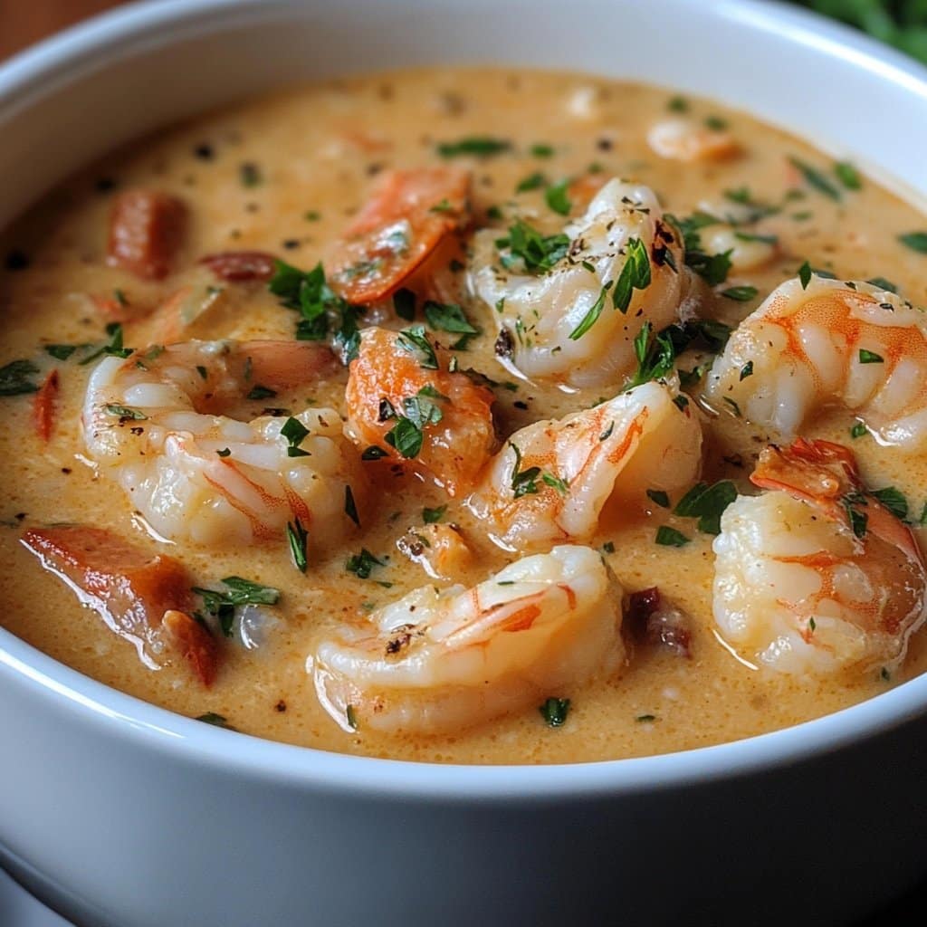 Receta deliciosa de bisque de mariscos con cangrejo y camarones
