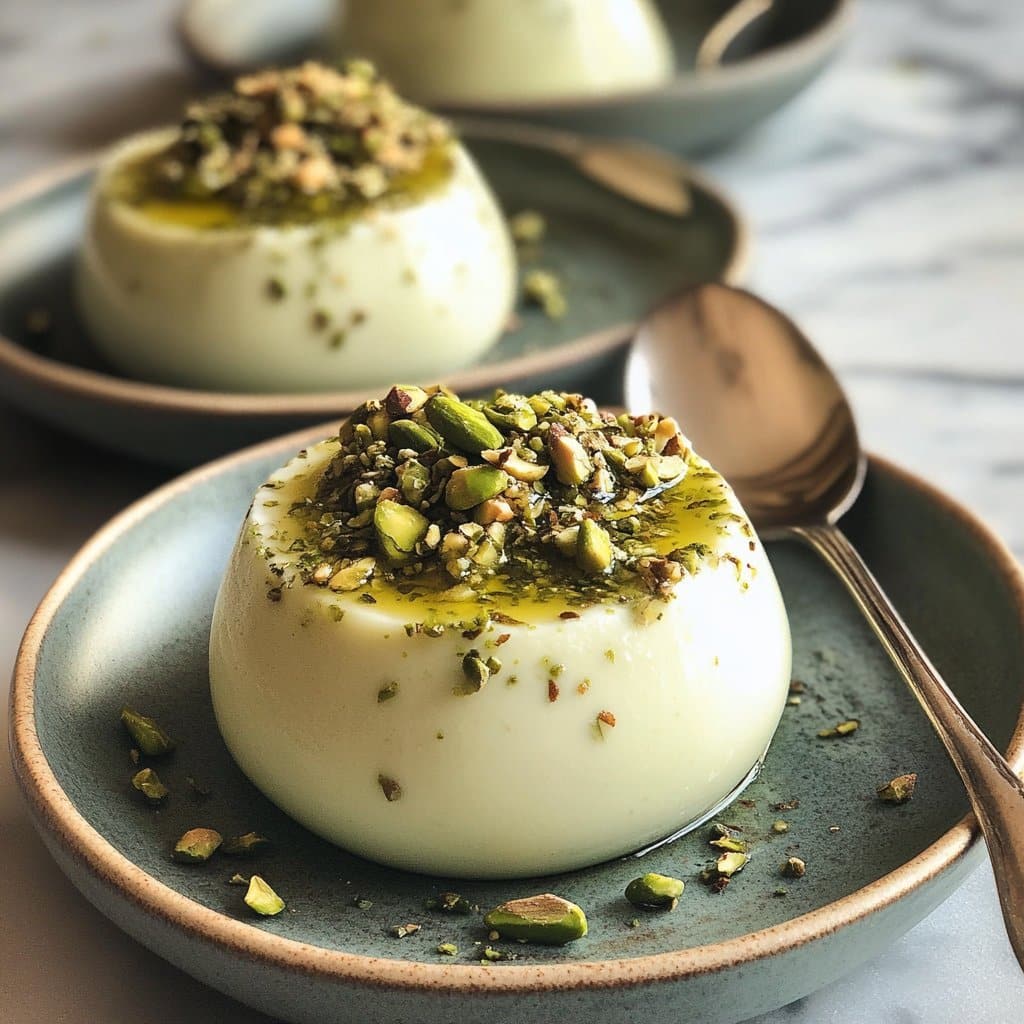 Delicia de Receta de Panna Cotta de Pistacho Sedoso