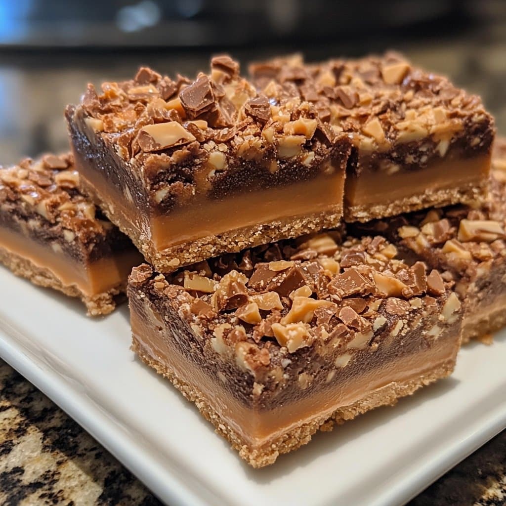 Receta Fácil de Barras de Toffee con Mezcla para Pastel
