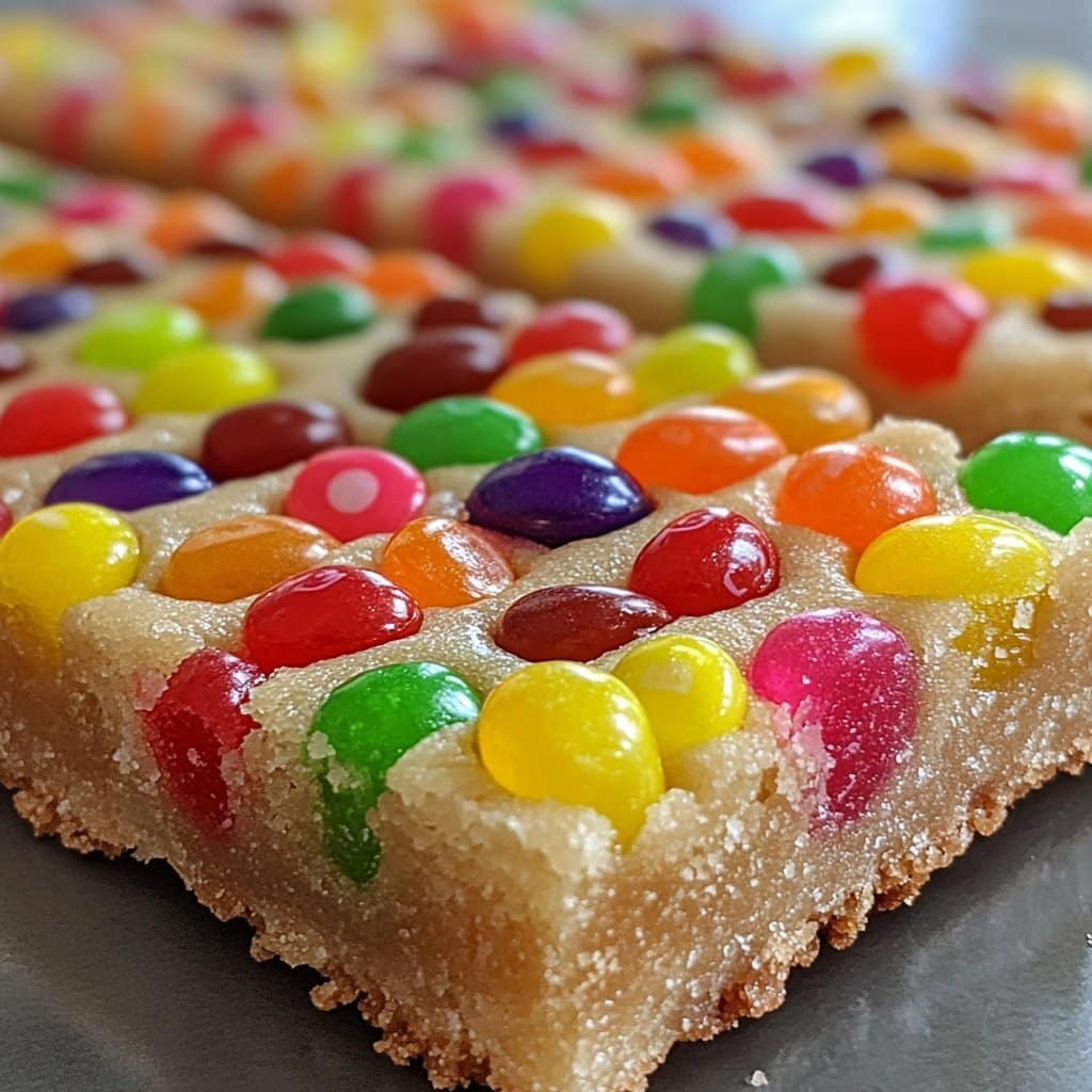 Barras de galleta de azúcar con jelly beans