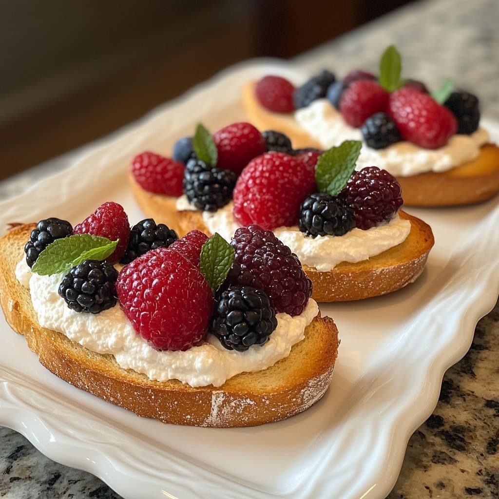 Crostini de Ricotta Batida y Bayas