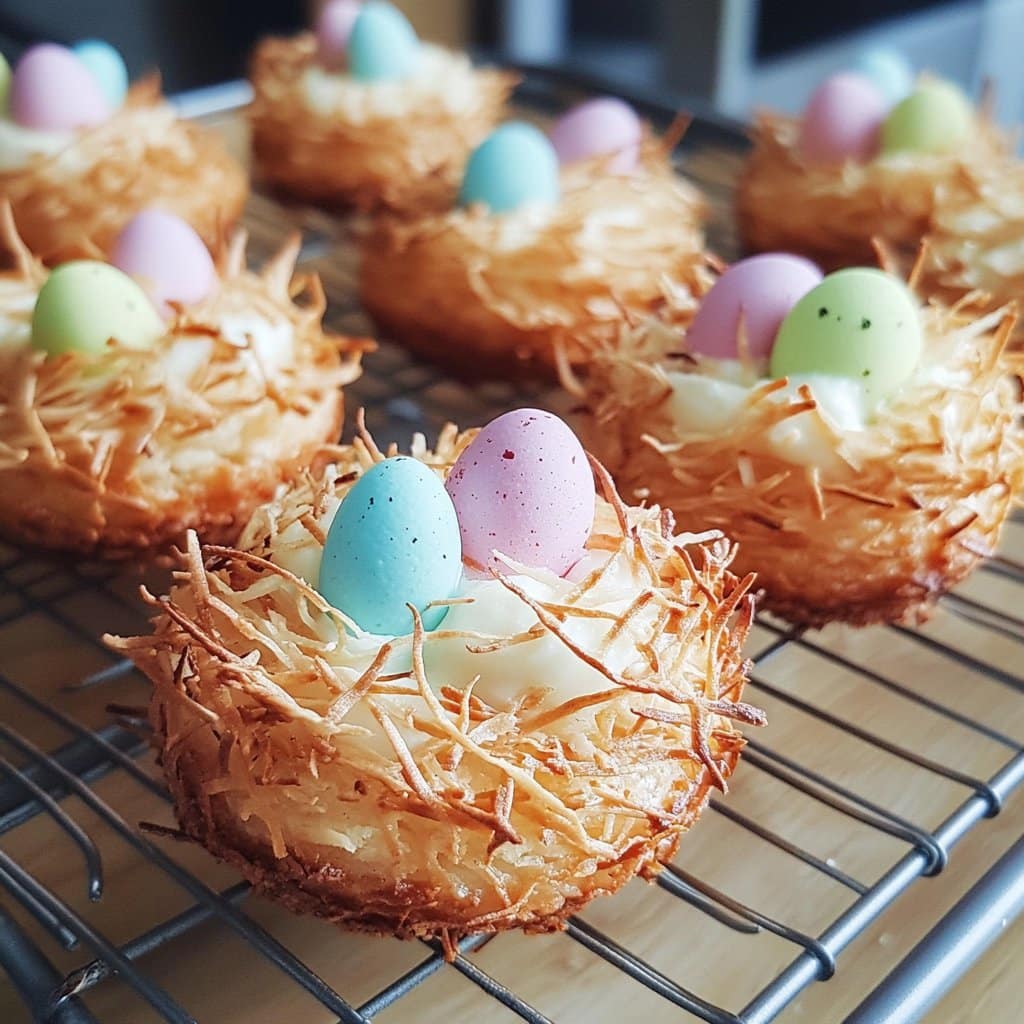 Nidos de Pascua de Macarrones de Coco
