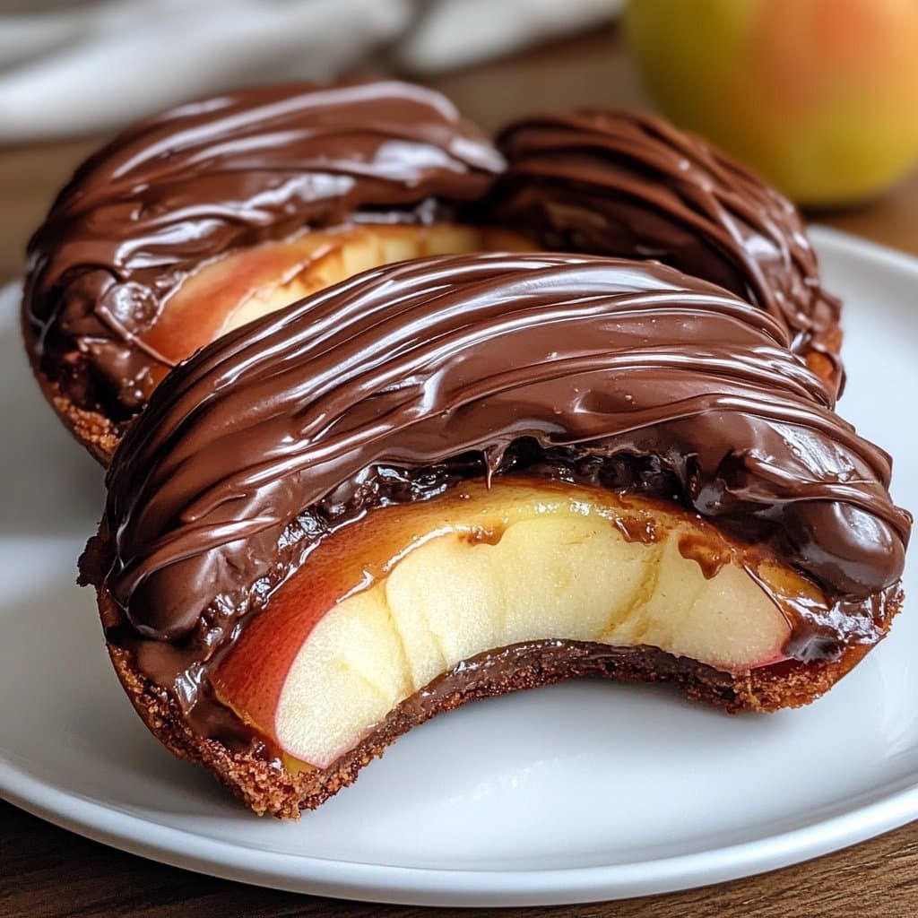 Rodajas de Manzana con Chocolate y Caramelo: Un Dulce Placer