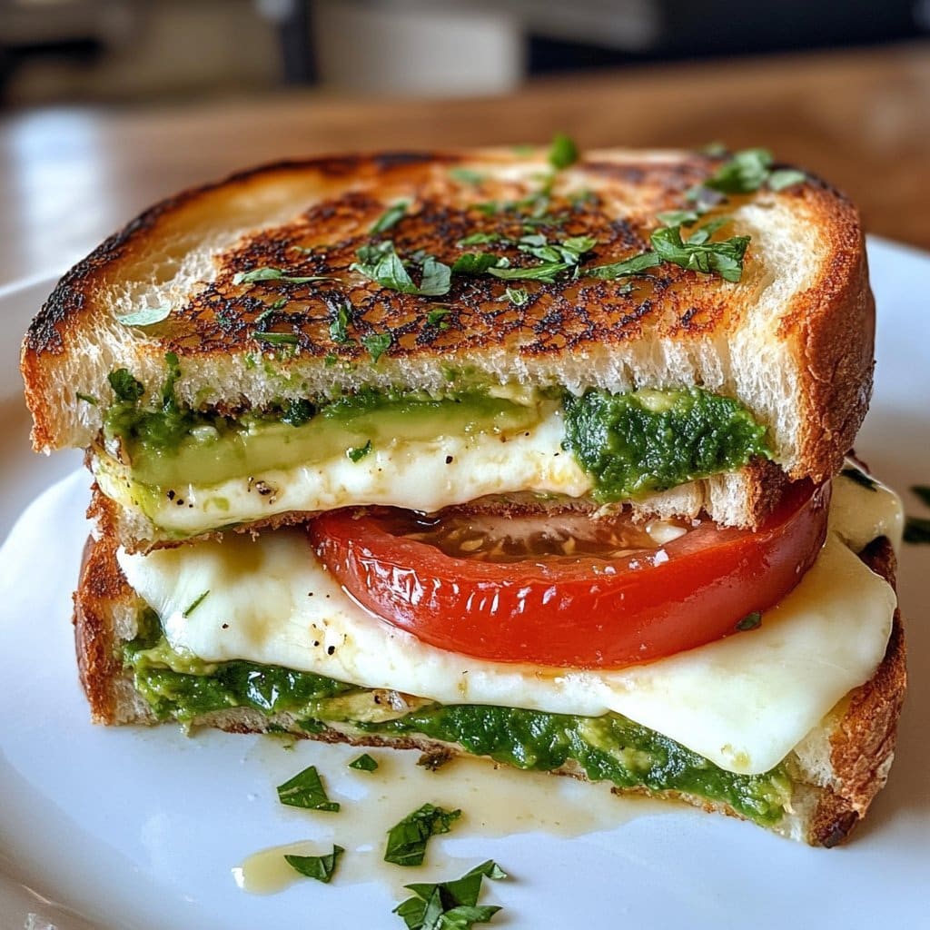Receta de Sándwich a la Parrilla de Aguacate, Mozzarella y Tomate