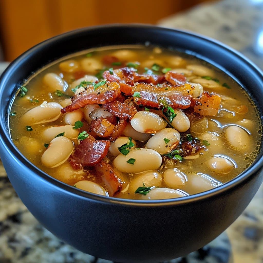 Sopa de Tocino y Frijoles Blancos: Un Placer Sustancioso