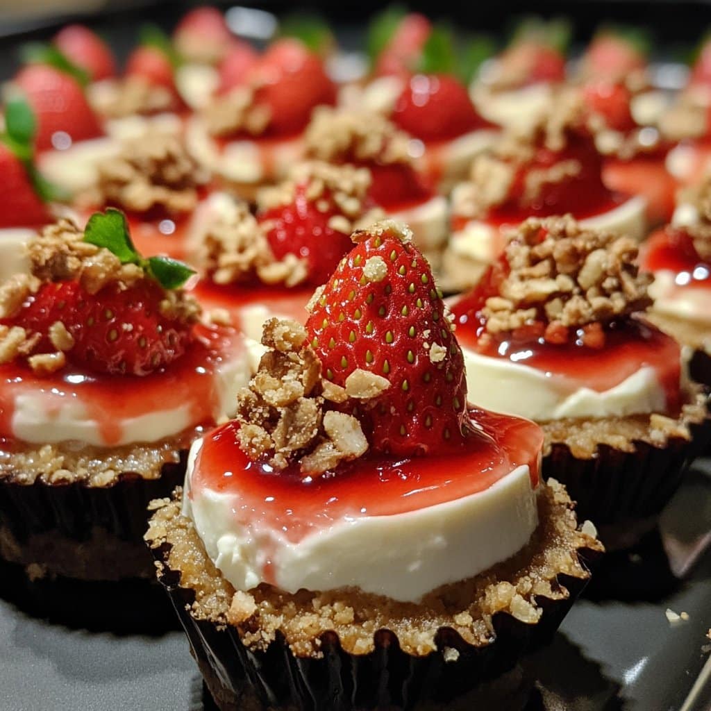 Receta de Bocados de Cheesecake Crujiente de Fresa