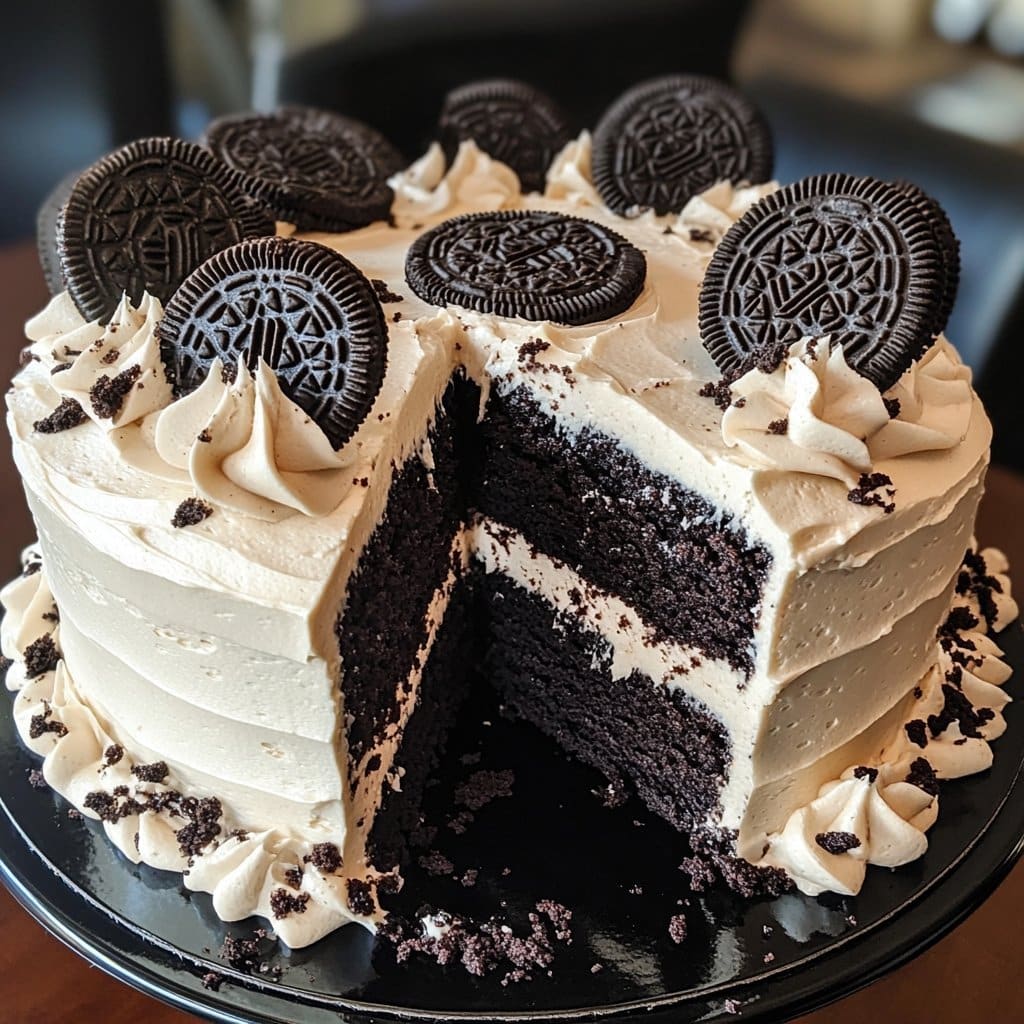 Receta de Pastel de Terciopelo Negro con Glaseado de Oreo