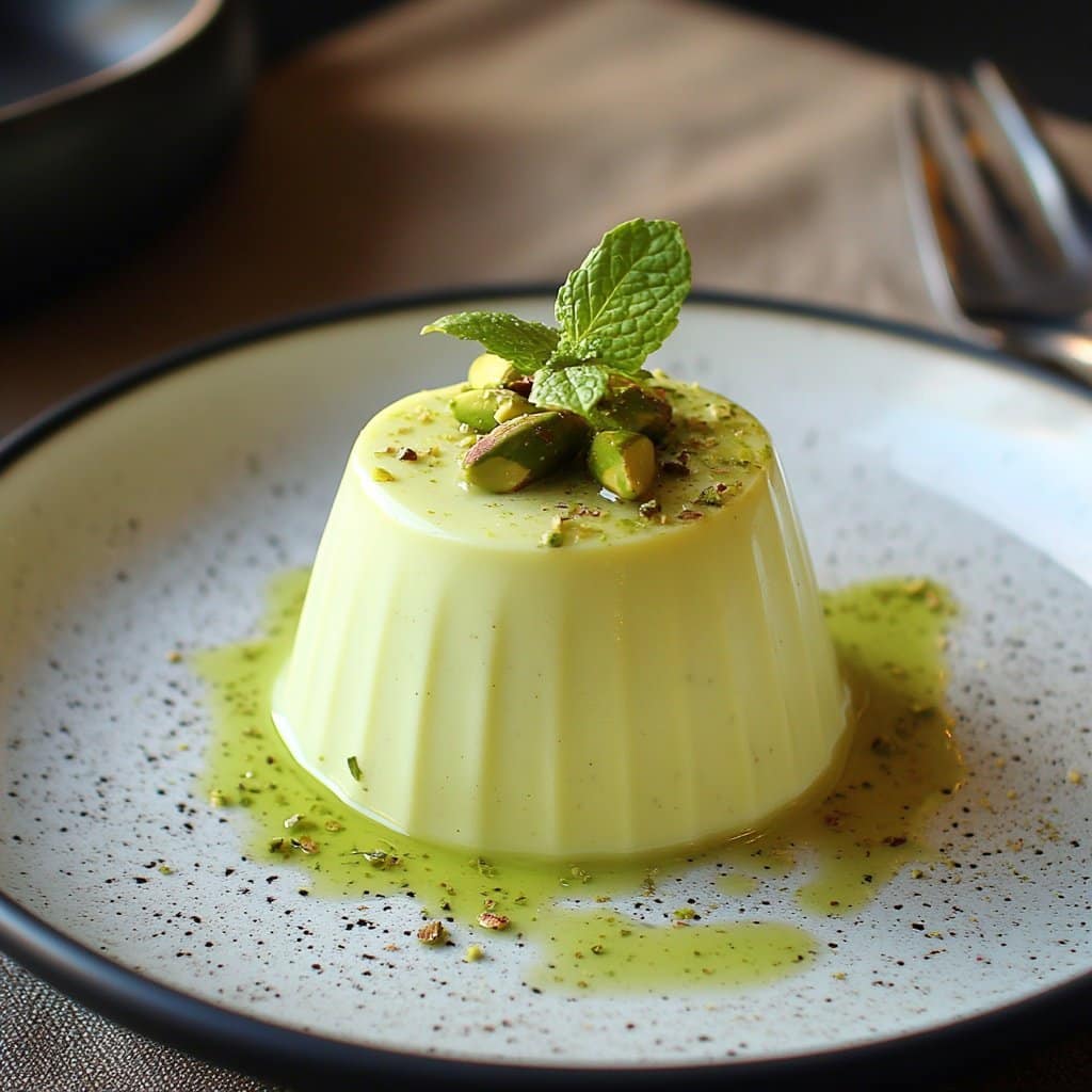 Delicia de Receta de Panna Cotta de Pistacho Sedoso