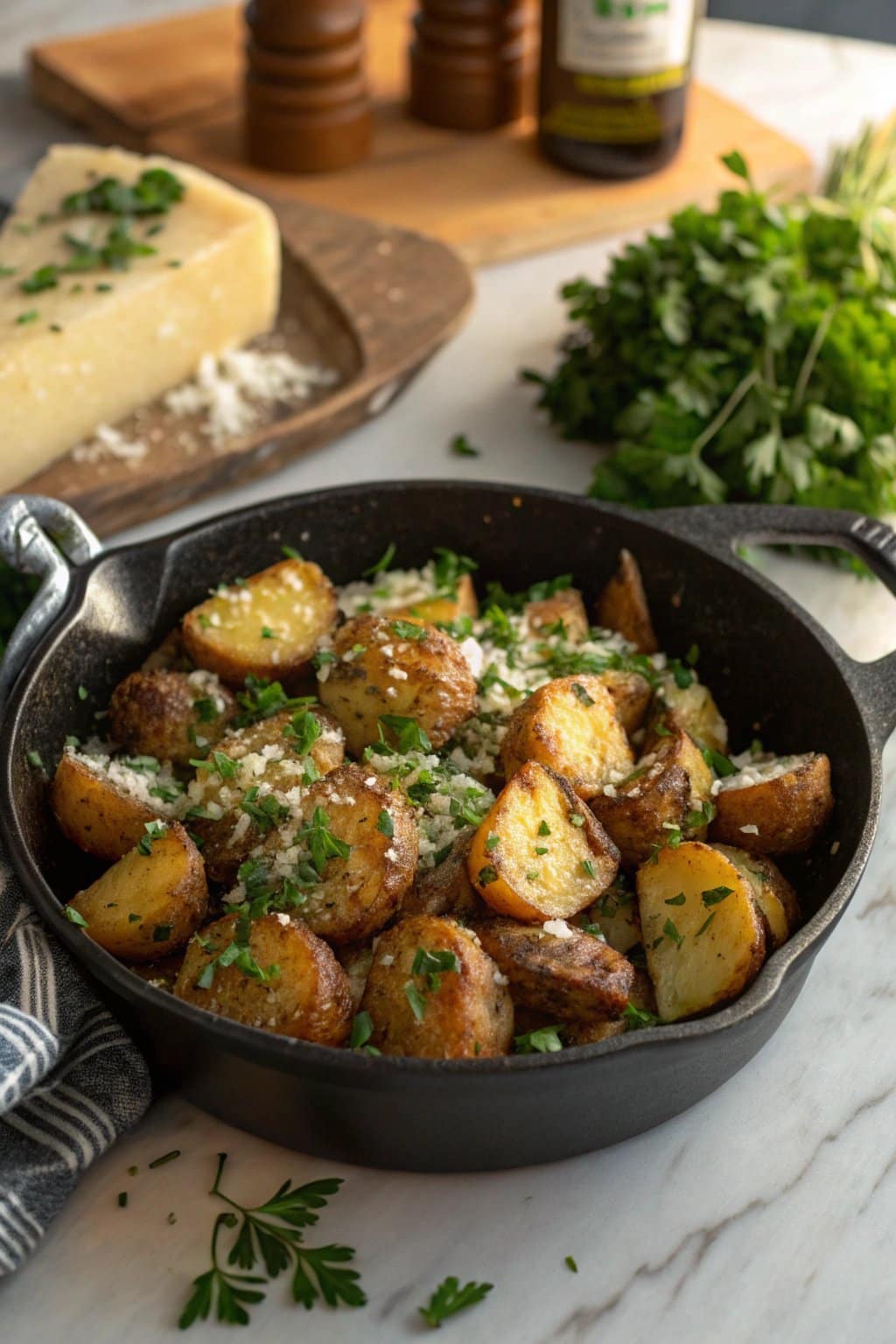 Receta definitiva de cena de papas crujientes con parmesano