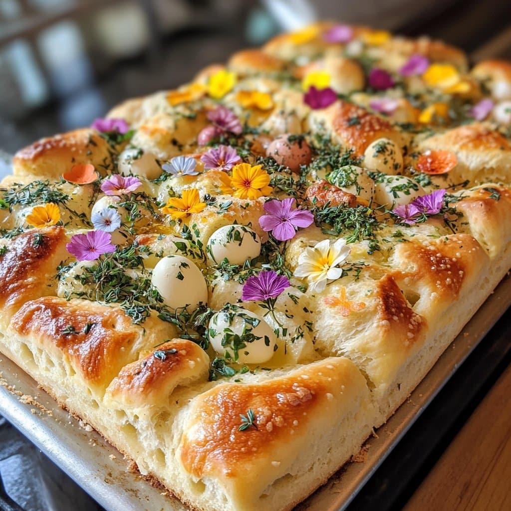Focaccia de Jardín de Pascua