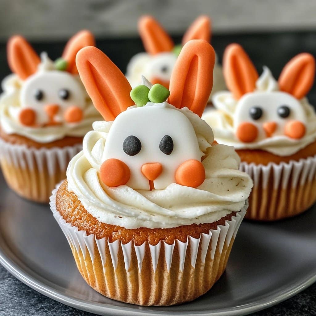 Cupcakes de zanahoria del Conejo de Pascua