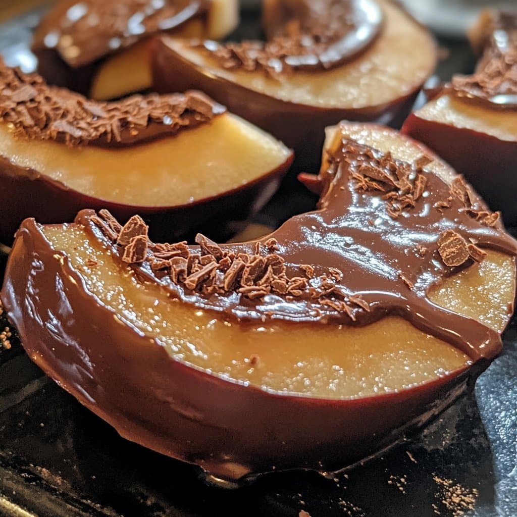 Rodajas de Manzana con Chocolate y Caramelo: Un Dulce Placer