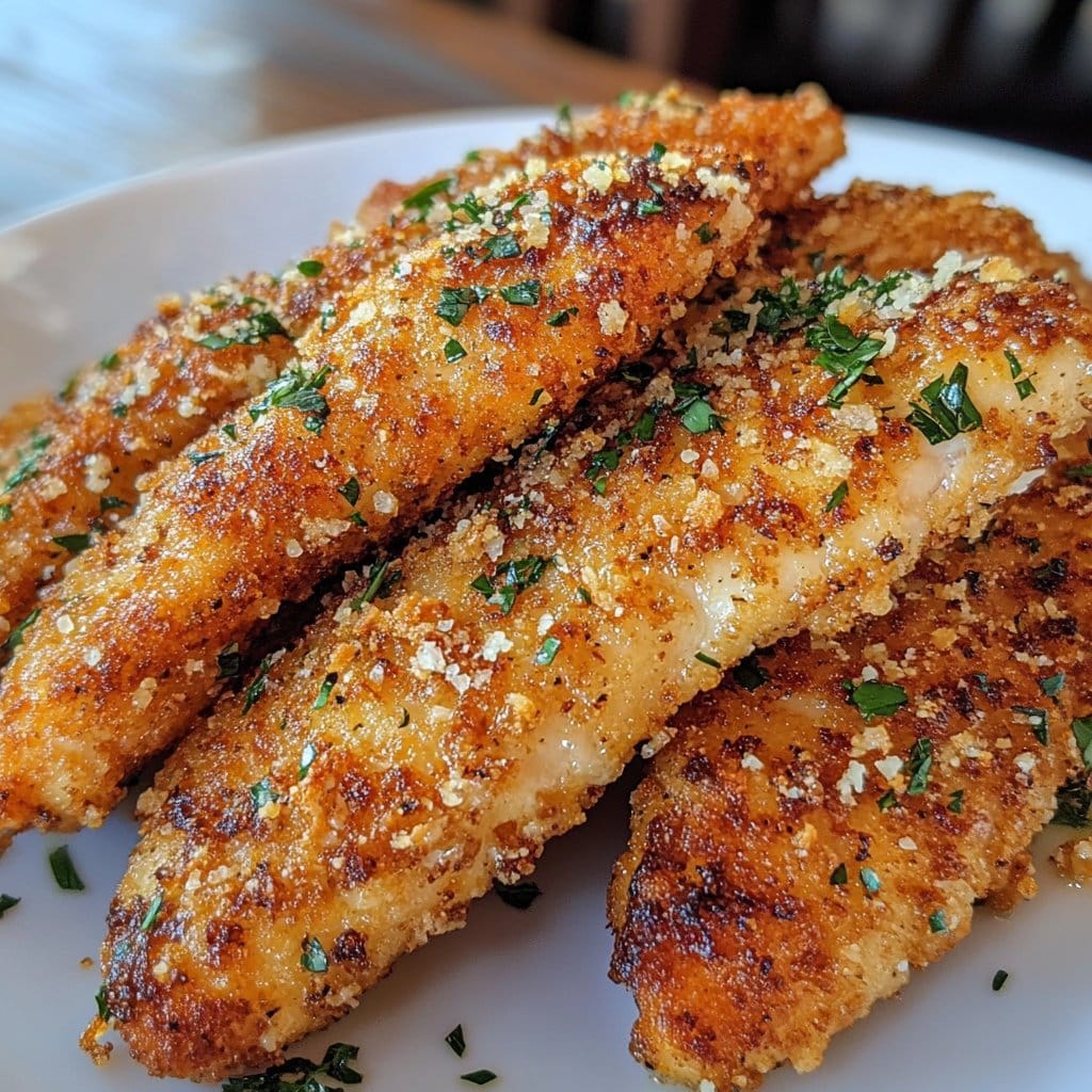 Receta de Tiras de Pollo con Ajo y Parmesano – Deliciosas y Fáciles