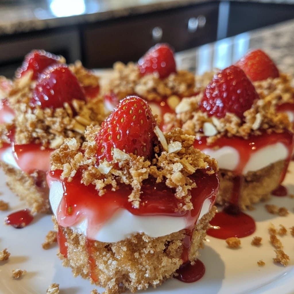 Receta de Bocados de Cheesecake Crujiente de Fresa