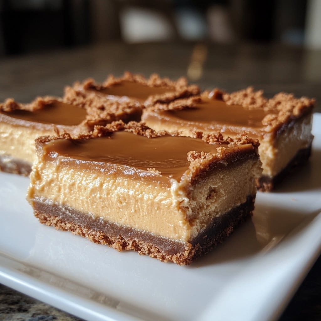 Receta de Barras de Cheesecake con Dulce de Leche