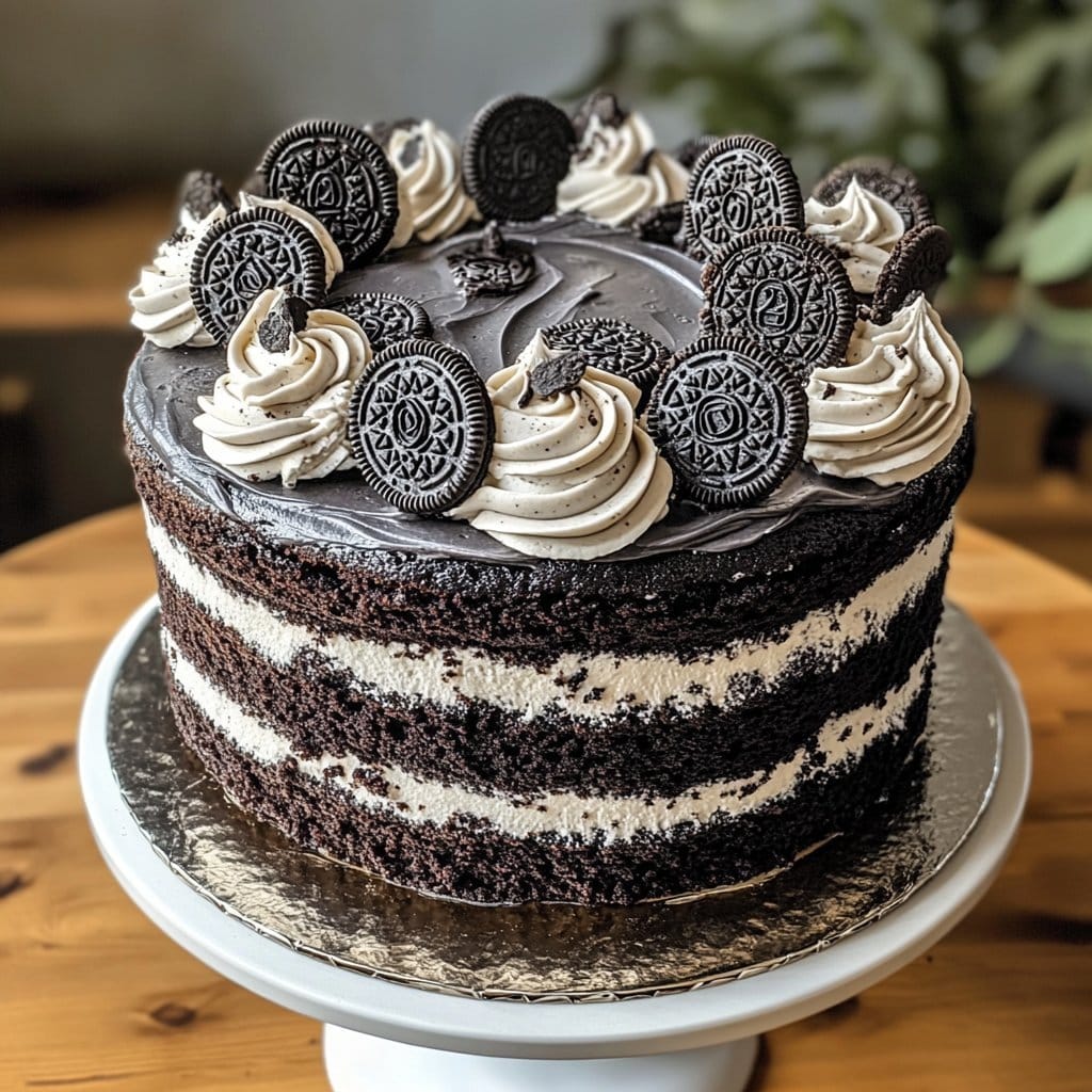 Receta de Pastel de Terciopelo Negro con Glaseado de Oreo