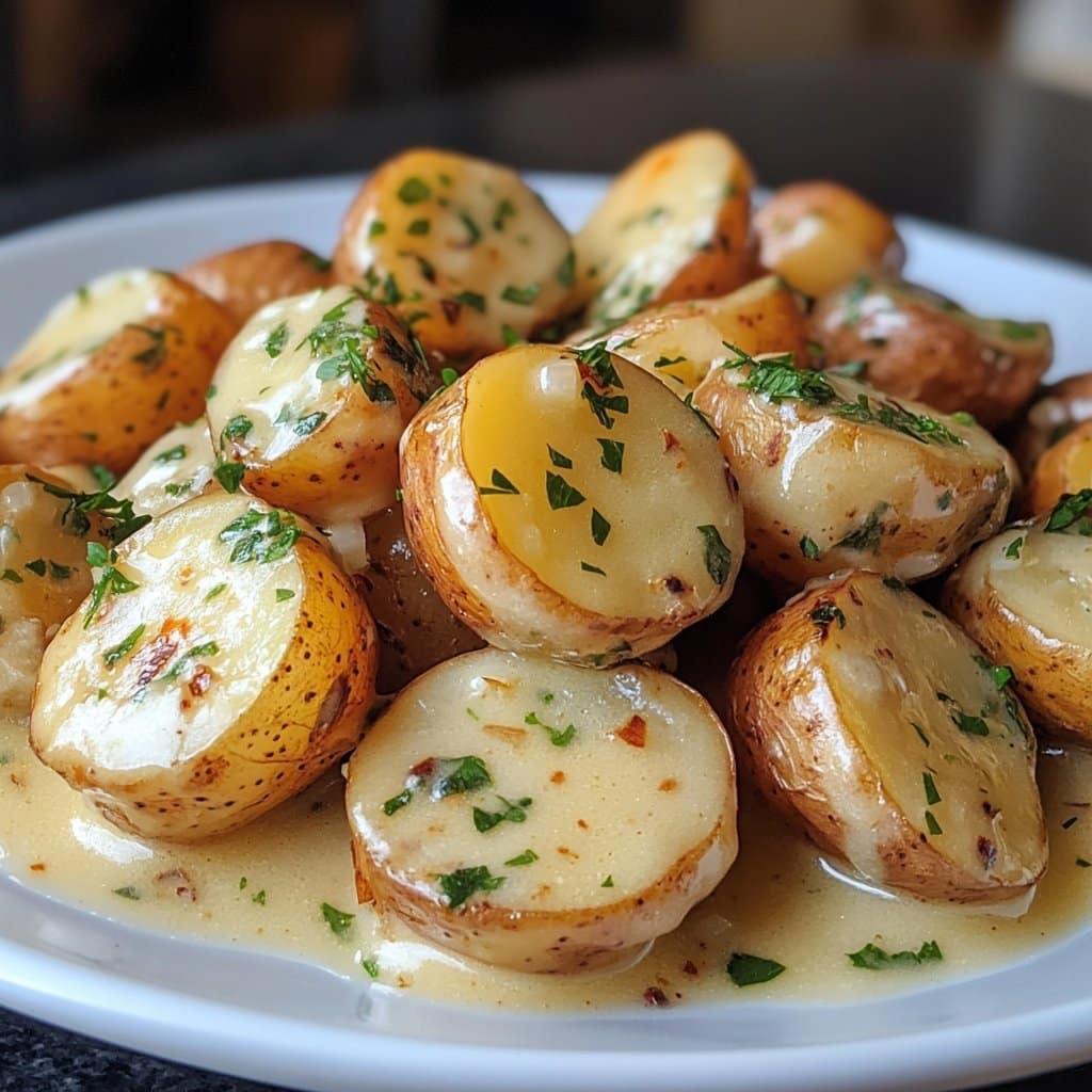 Receta de Papas Baby con Salsa Cremosa de Ajo