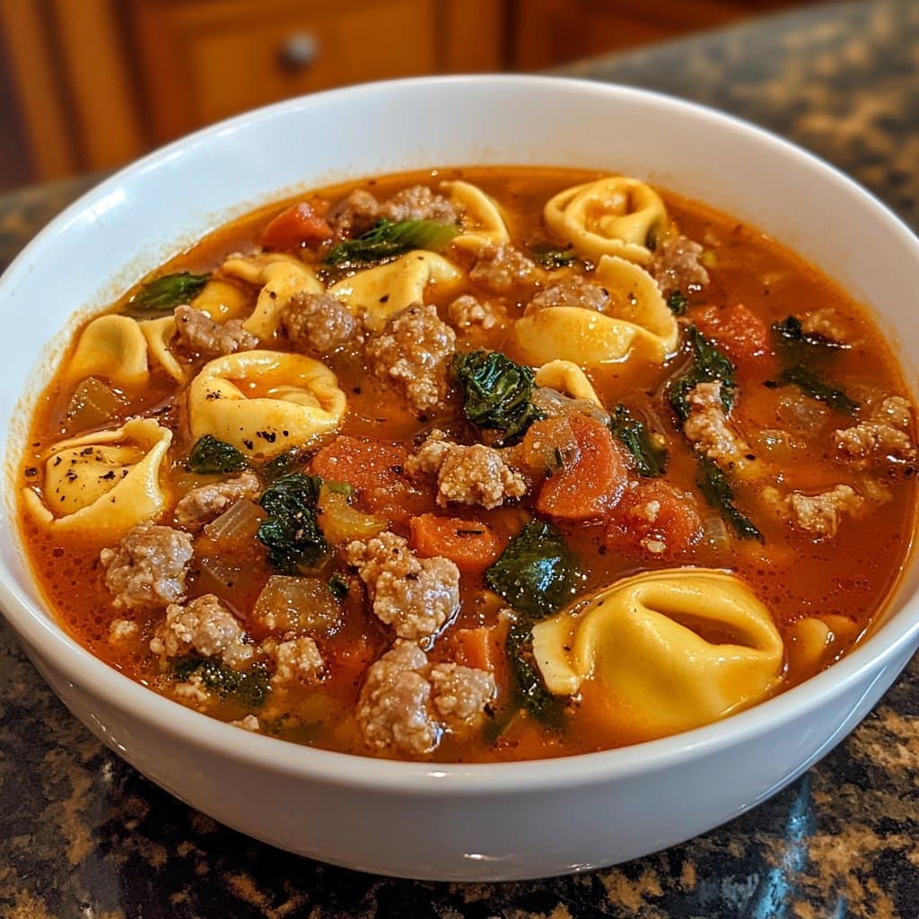Receta de sopa de tortellini con salchicha: abundante y deliciosa