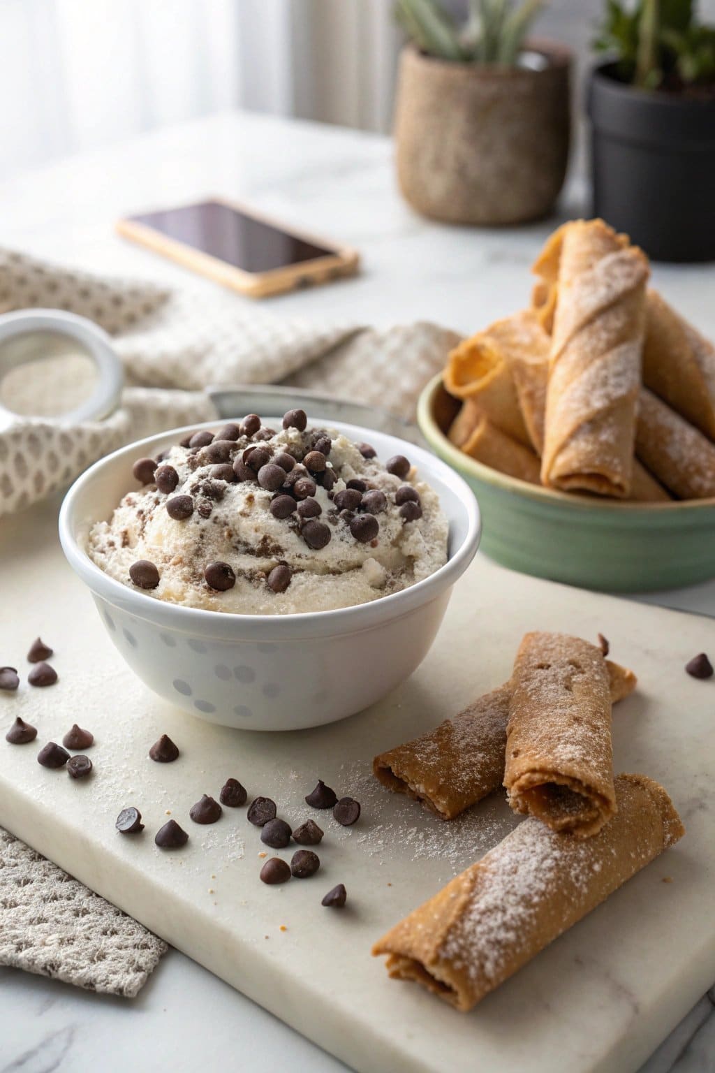 Dip de Cannoli con Chispas de Chocolate: Un Delicioso Postre