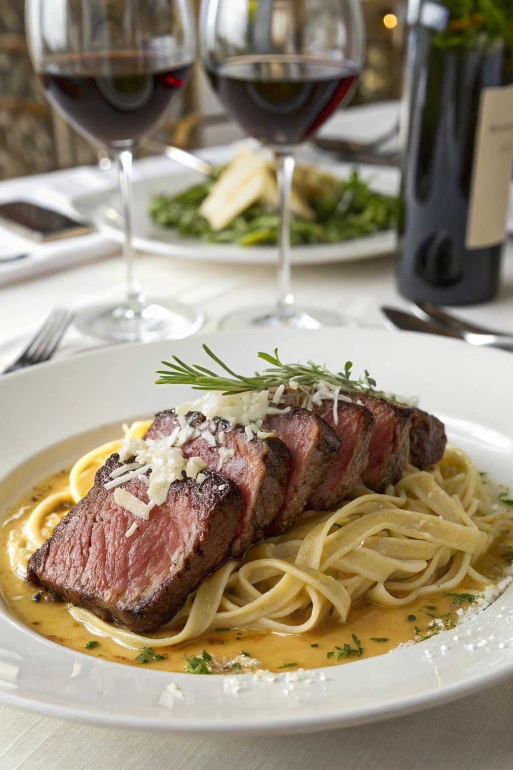 Receta de filete tierno con pasta cremosa