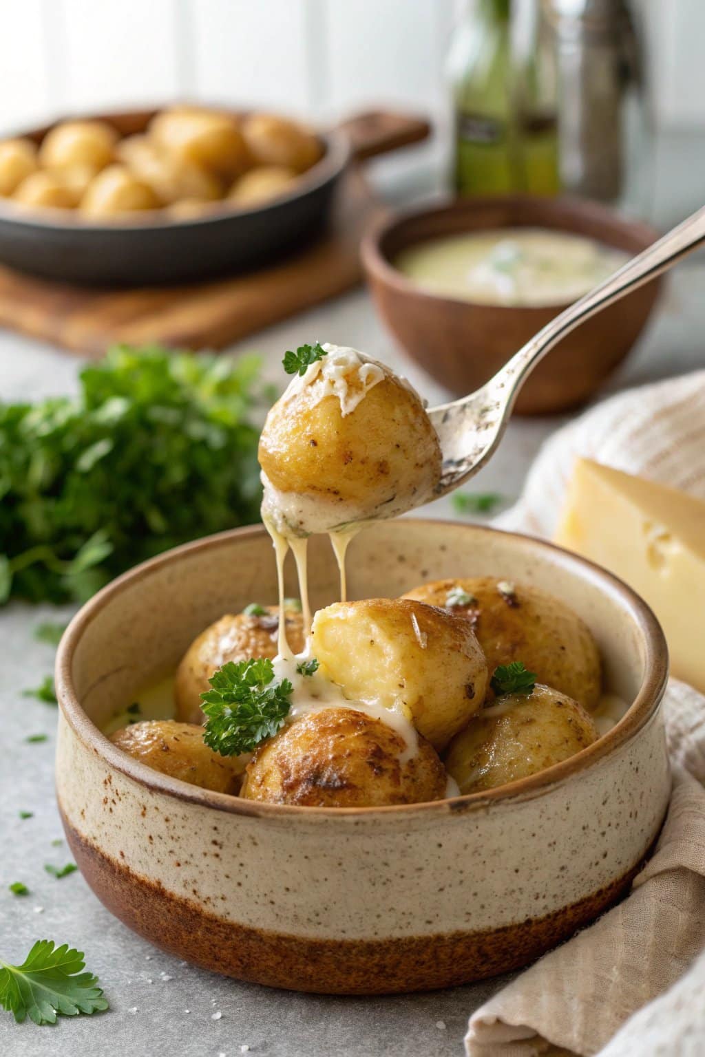 Papas con Salsa Cremosa de Ajo que Desearás Receta