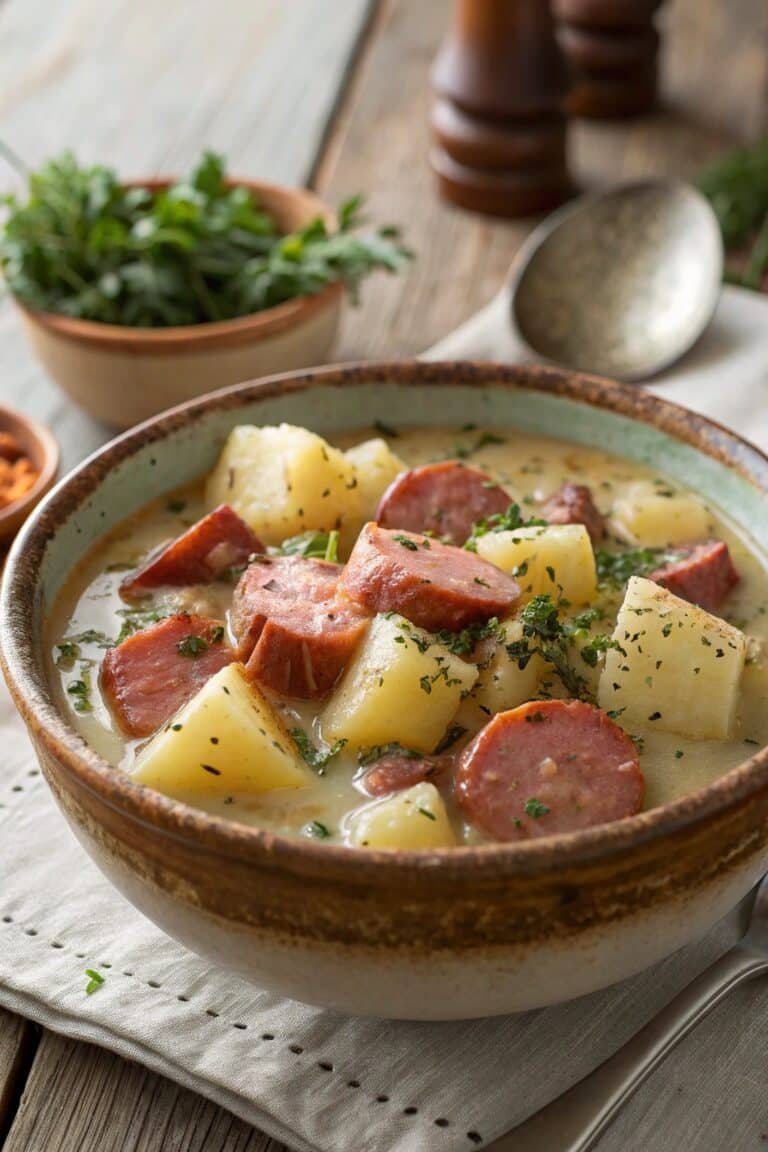 Receta Secreta de Sopa de Salchicha Kielbasa y Papa de la Abuela