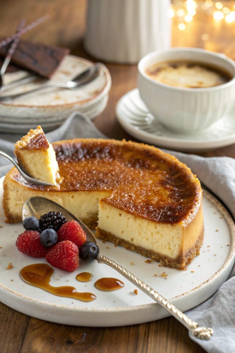 Cheesecake de Crème Brûlée Exquisito: Un Placer Decadente
