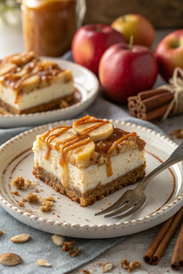 Receta secreta de barras de tarta de queso con manzana caramelizada de la abuela