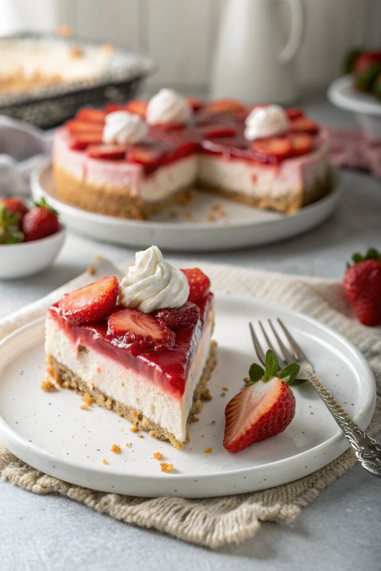 Receta de Cheesecake de Fresa Sin Hornear Lujoso